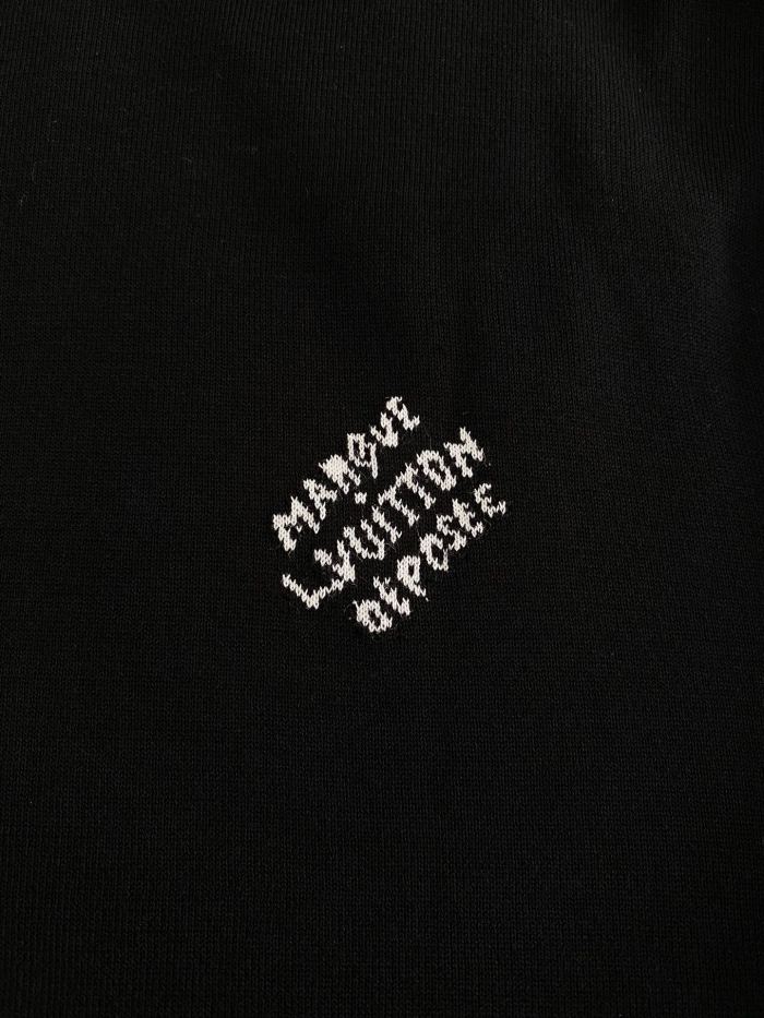 NIGO Louis Vuitton Men's Spring And Fall Logo Printed Crew Neck Black Cotton Long Sleeve Fitted Sweater #nigo71473