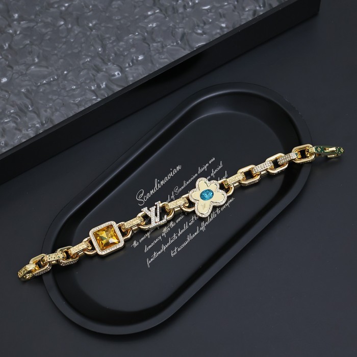 NIGO Louis Vuitton Men Women Fashion Trend Daisy Logo Design PARADISE STONE Bracelet Jewelry #nigo71514