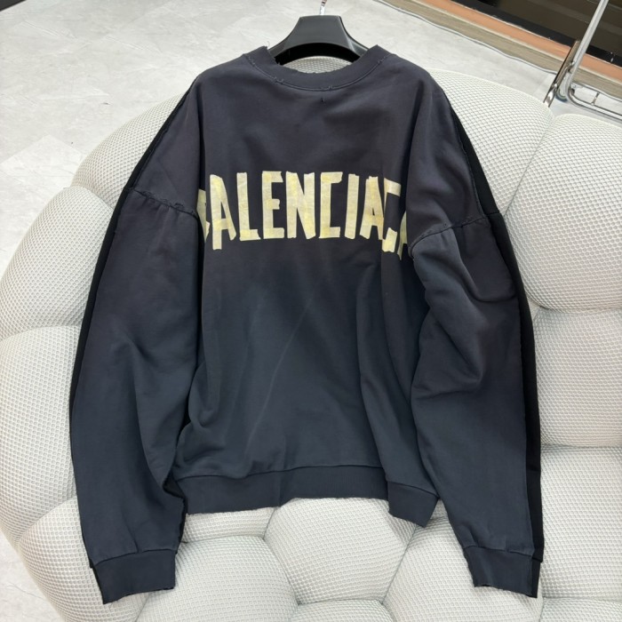 NIGO Balenciaga Men's Spring And Autumn TAPE TYPE DOUBLE FRONT Long Sleeve Loose Round Neck Solid Color Sweatshirt #nigo71472