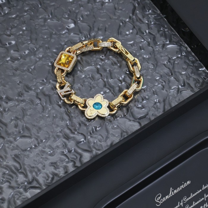 NIGO Louis Vuitton Men Women Fashion Trend Daisy Logo Design PARADISE STONE Bracelet Jewelry #nigo71514