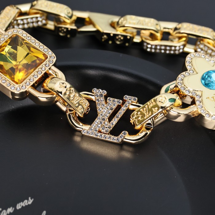 NIGO Louis Vuitton Men Women Fashion Trend Daisy Logo Design PARADISE STONE Bracelet Jewelry #nigo71514