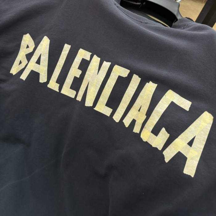 NIGO Balenciaga Men's Spring And Autumn TAPE TYPE DOUBLE FRONT Long Sleeve Loose Round Neck Solid Color Sweatshirt #nigo71472