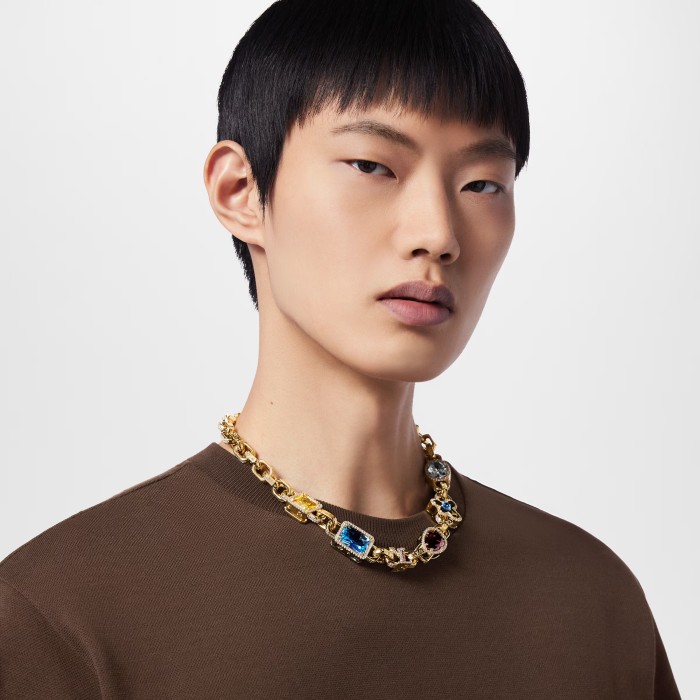 NIGO Louis Vuitton Men's Women's Trend PARADISE STONE Fashion Inlay Design Necklace Jewelry #nigo71516