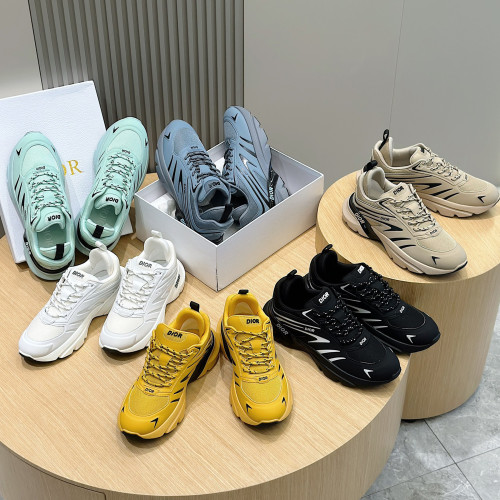 NIGO Dior B32 Men's Women's Fashion Casual Retro Lines Couple Models Sneakers Cowhide Colorblocking Sneakers  Shoes #nigo71493