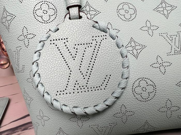 NIGO Louis Vuitton Women's Fashion BLOSSOM Handbag Adjustable Shoulder Strap Perforated Logo Casual Leather Solid Color Bucket Bag #nigo71515
