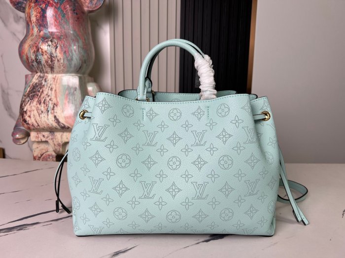 NIGO Louis Vuitton Women's Fashion Solid Color Bella Tote Leather Handbag Leisure Drawstring Closure Bucket Bag #nigo71513