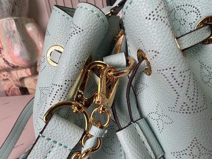 NIGO Louis Vuitton Women's Fashion Solid Color Bella Tote Leather Handbag Leisure Drawstring Closure Bucket Bag #nigo71513