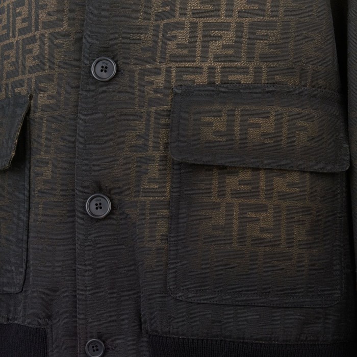 NIGO Fendi  Men's Tight Jacket Canvas Ff Eclissi Jacket Vintage Gradient Aged Fashion Casual Jacket #nigo71554