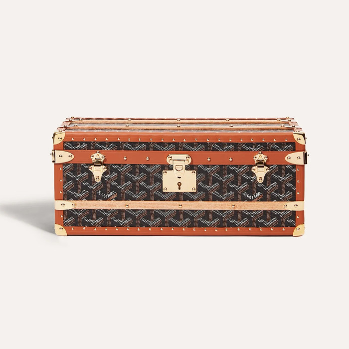 NIGO GOYARD Vintage Old Flower Canvas Patchwork Cowhide 352 Series Hard Case Casual Solid Color Storage Boxes #nigo71539