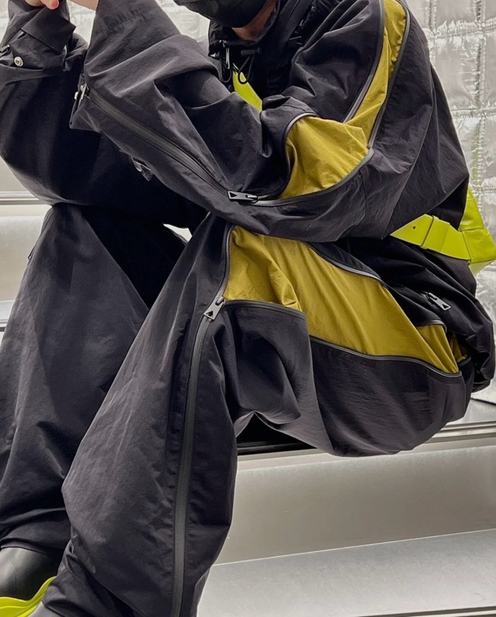 NIGO Bottega Veneta Colorblocked Zipper Drawstring Loose Hooded Jacket Casual Pants Suit Set Ngvp #nigo6874