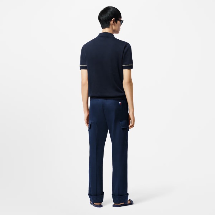 NIGO Louis Vuitton Men's Summer Short Sleeve Polo Shirt Navy Stripe Pattern T-Shirt #nigo72891