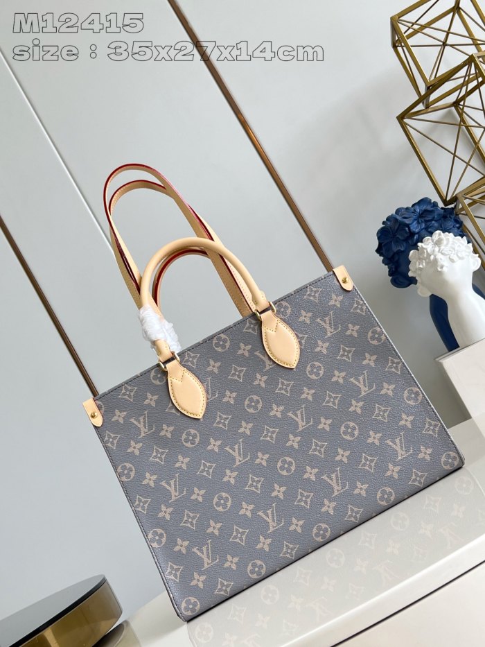 NIGO Louis Vuitton ONTHEGO Women's Letter Logo Printed Leather Tote Bag Shopper Tote Handbags Bags #nigo72884