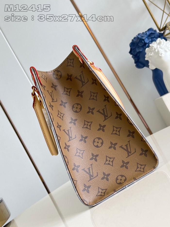 NIGO Louis Vuitton ONTHEGO Women's Letter Logo Printed Leather Tote Bag Shopper Tote Handbags Bags #nigo72884
