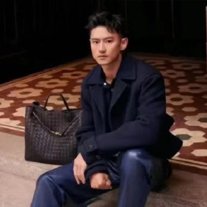 NIGO Bottega Veneta Men's Spring And Fall Solid Color Lapel Single-breasted Wool Jacket Black Suit Silhouette Fashion Casual Tweed Jacket  #nigo71565