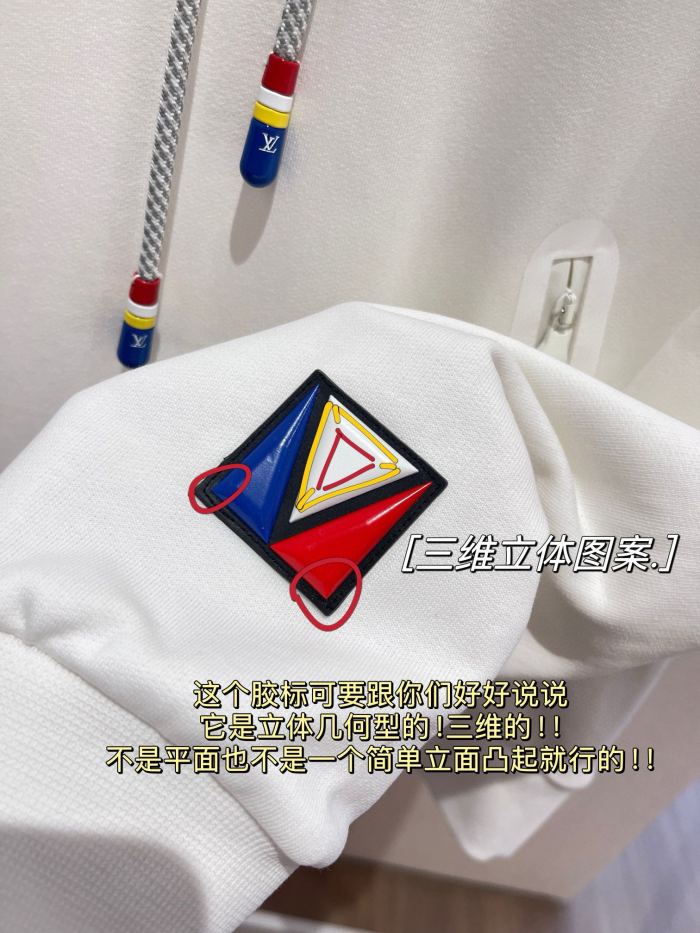 NIGO Louis Vuitton Men's Fall/Winter White Hooded Drawstring Logo Long Sleeve Sweatshirt Pullover #nigo72888