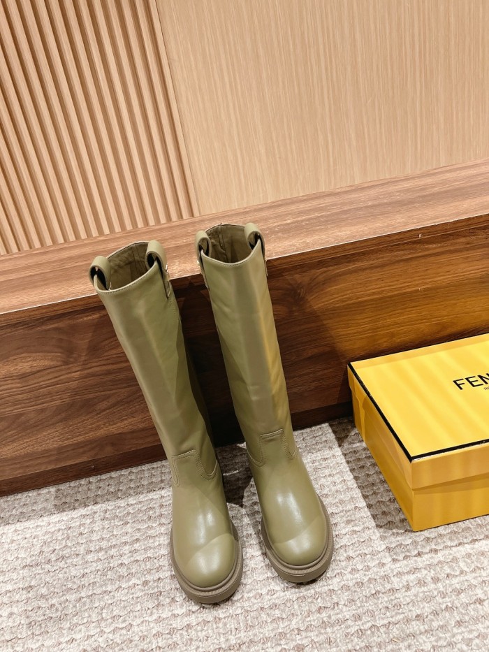 NIGO Fendi Women's Fall and Winter Leather Printed Comfortable Thigh High Boots Shoes #nigo72914