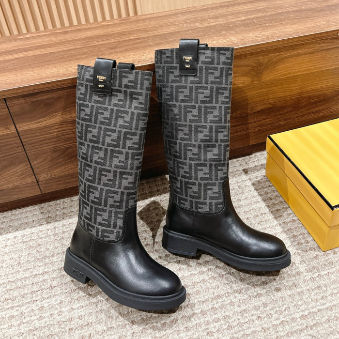 NIGO Fendi Women's Fall and Winter Leather Printed Comfortable Thigh High Boots Shoes #nigo72914