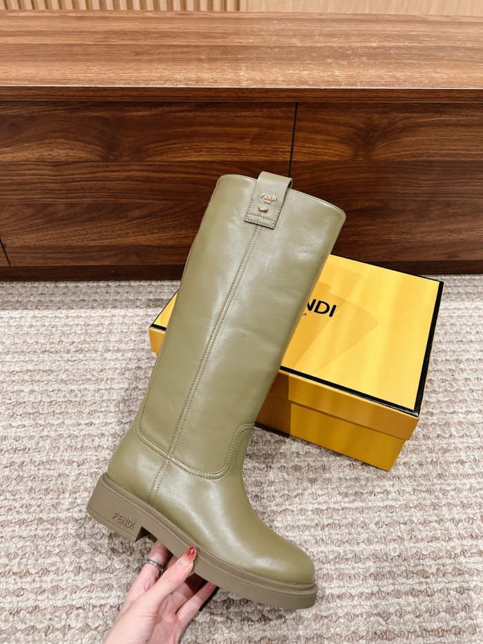 NIGO Fendi Women's Fall and Winter Leather Printed Comfortable Thigh High Boots Shoes #nigo72914