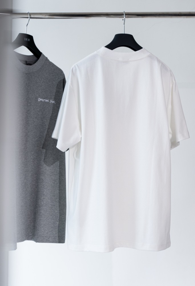NIGO Dior Men's Summer Solid Color Embroidered Letter Logo Round Neck Cotton Short Sleeve T-Shirt #nigo72899