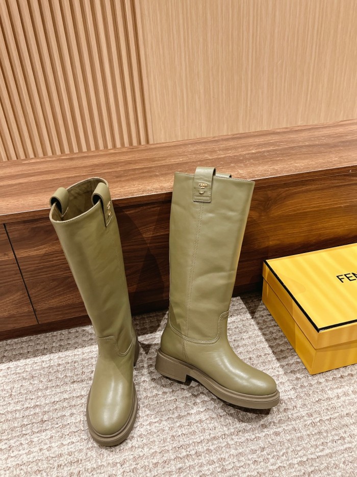NIGO Fendi Women's Fall and Winter Leather Printed Comfortable Thigh High Boots Shoes #nigo72914
