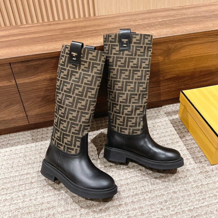 NIGO Fendi Women's Fall and Winter Leather Printed Comfortable Thigh High Boots Shoes #nigo72914
