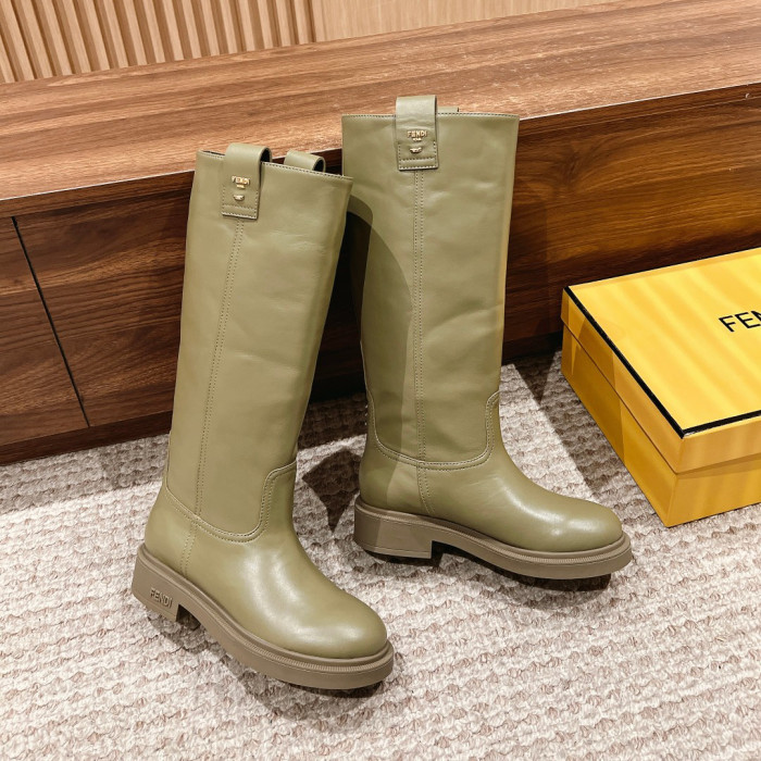 NIGO Fendi Women's Fall and Winter Leather Printed Comfortable Thigh High Boots Shoes #nigo72914