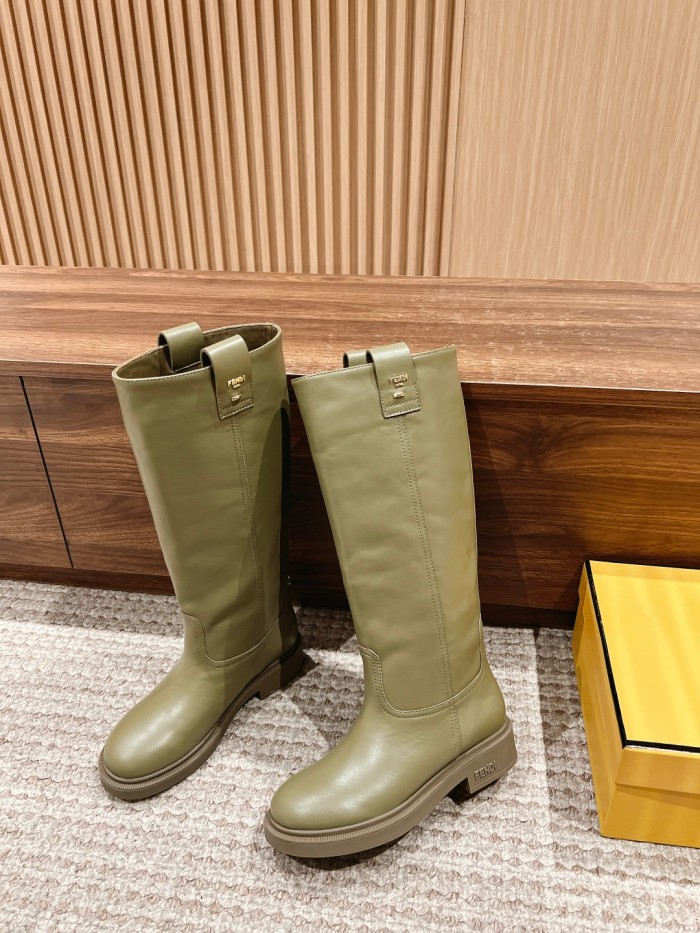 NIGO Fendi Women's Fall and Winter Leather Printed Comfortable Thigh High Boots Shoes #nigo72914