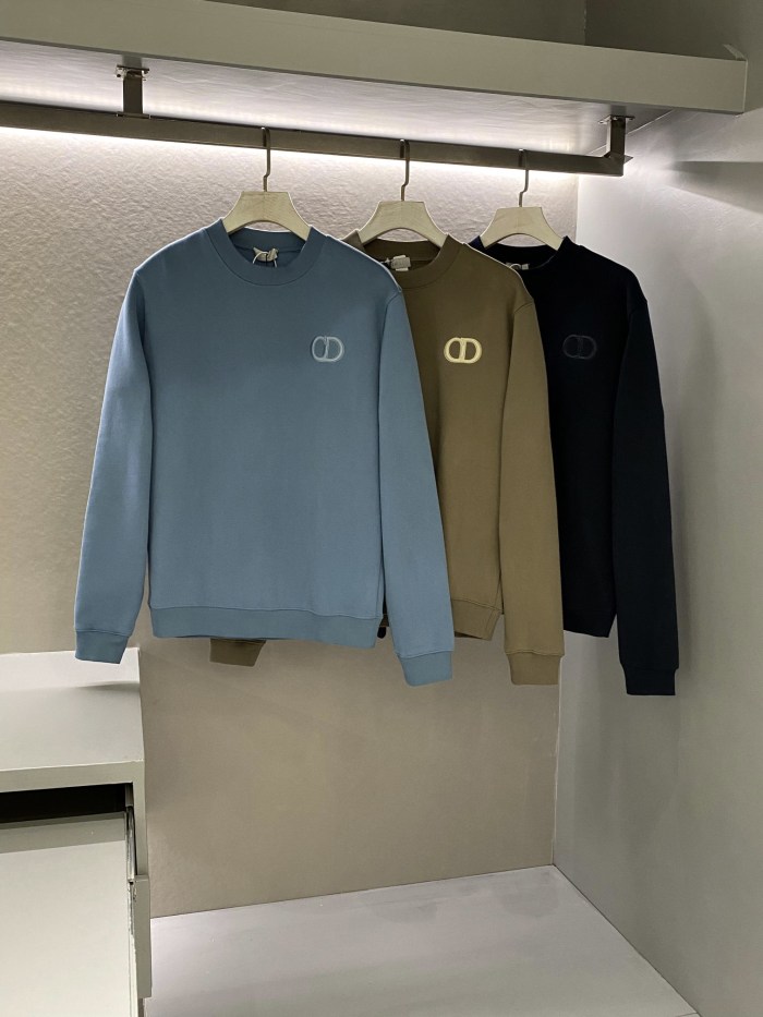NIGO Dior Men's Spring and Autumn Solid Color Embroidery Letter Logo Round Neck Cotton Long Sleeve Sweatshirt Pullover #nigo72911