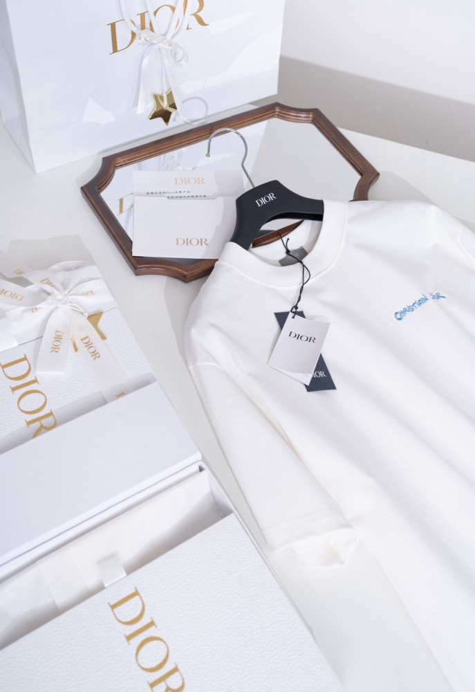 NIGO Dior Men's Summer Solid Color Embroidered Letter Logo Round Neck Cotton Short Sleeve T-Shirt #nigo72899