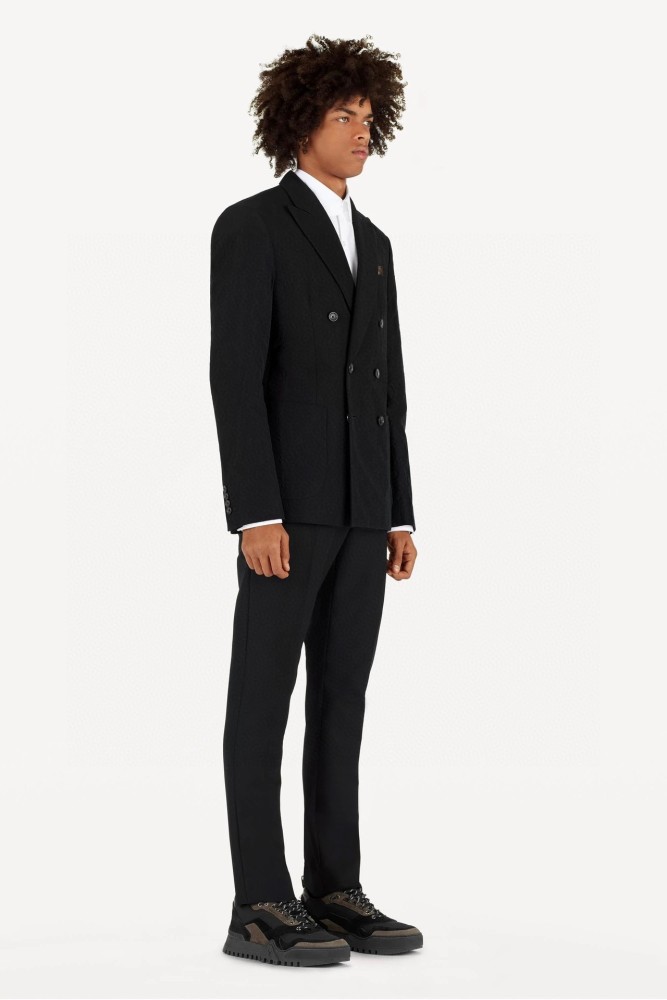 NIGO Louis Vuitton Men's Spring And Fall Solid Color Letters Dark Print Double Breasted Long Sleeved Suit Jacket Pants Suit Set #nigo72912