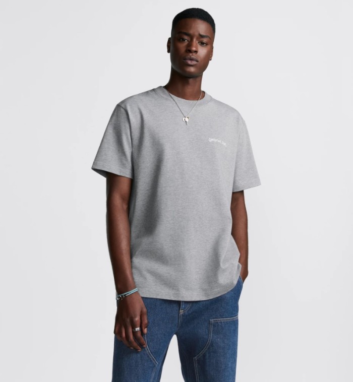 NIGO Dior Men's Summer Solid Color Embroidered Letter Logo Round Neck Cotton Short Sleeve T-Shirt #nigo72899