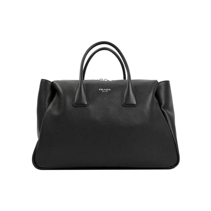 NIGO Prada Men's Solid Color Monogram Logo Zipper Closure Leather Tote Travel Bag Bags #nigo72919
