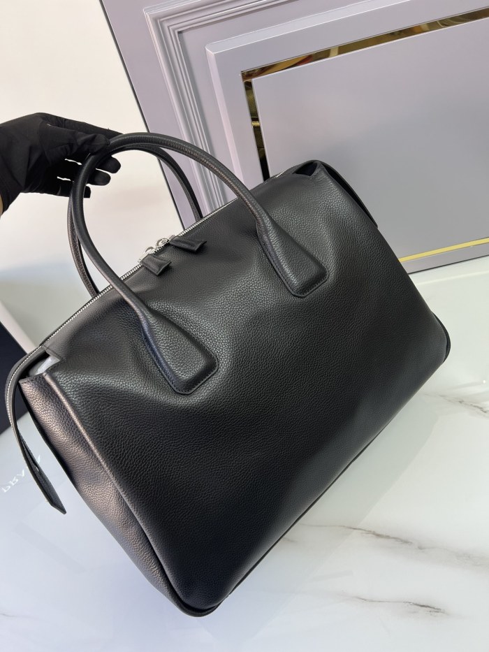 NIGO Prada Men's Solid Color Monogram Logo Zipper Closure Leather Tote Travel Bag Bags #nigo72919