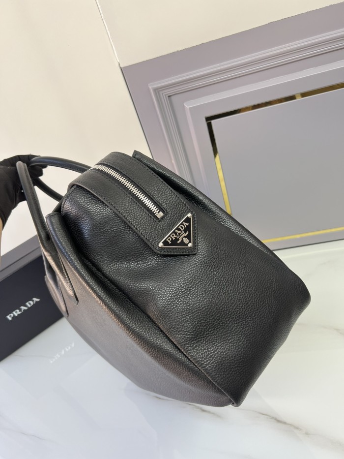 NIGO Prada Men's Solid Color Monogram Logo Zipper Closure Leather Tote Travel Bag Bags #nigo72919