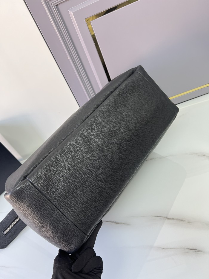 NIGO Prada Men's Solid Color Monogram Logo Zipper Closure Leather Tote Travel Bag Bags #nigo72919