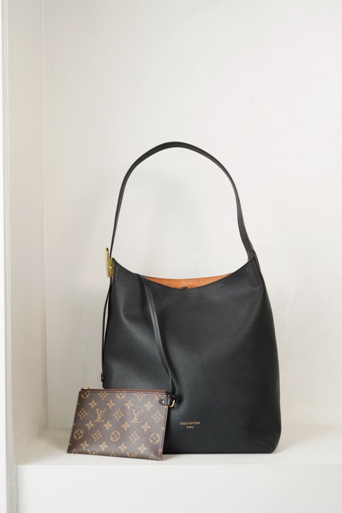 NIGO Louis Vuitton Low Key Hobo Women's Solid Color Adjustable Shoulder Strap Leather Tote Shoulder Bag Bags #nigo72927