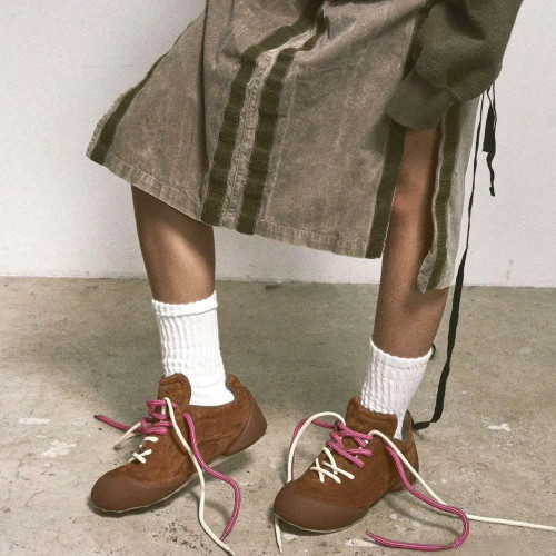 NIGO Alexander McQueen Women's Men's Cracked Leather Flexion Sneakers Round Toe Lace Up Shoes Fashion Casual Sneakers Cowhide Sole Thick 2cm Ngvp #nigo9224