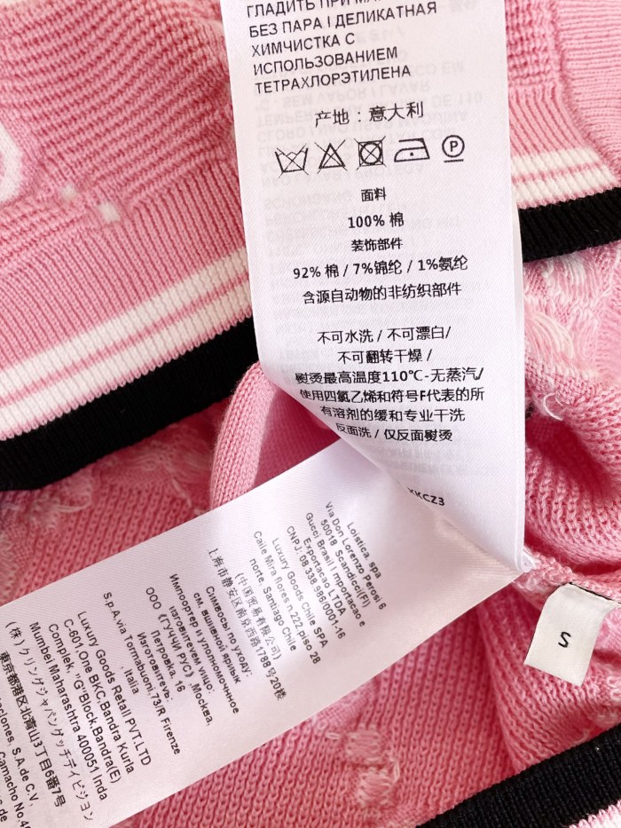 NIGO Gucci Women's Spring and Autumn Pink Logo Applique V-Neck Single Breasted Long Sleeve Knit Sweater Jacket #nigo72916