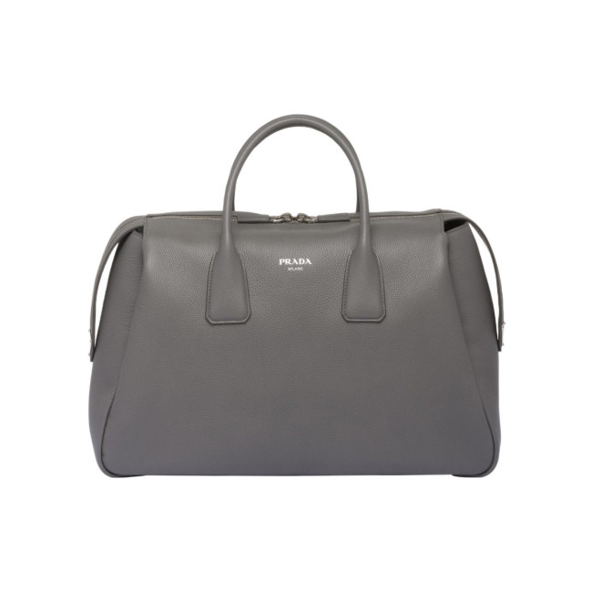 NIGO Prada Men's Solid Color Monogram Logo Zipper Closure Leather Tote Travel Bag Bags #nigo72919