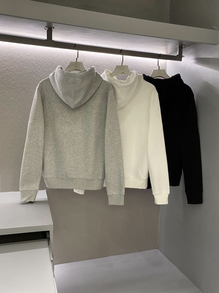 NIGO Dior Men's and Women's Spring and Autumn Solid Color Embroidered Logo Cotton Hooded Drawstring Sweatshirt Pullover #nigo72938