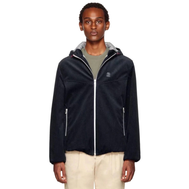NIGO Brunello Cucinelli Men's Autumn and Winter Solid Color Corduroy Hooded Zipper Long Sleeve Jacket #nigo72935