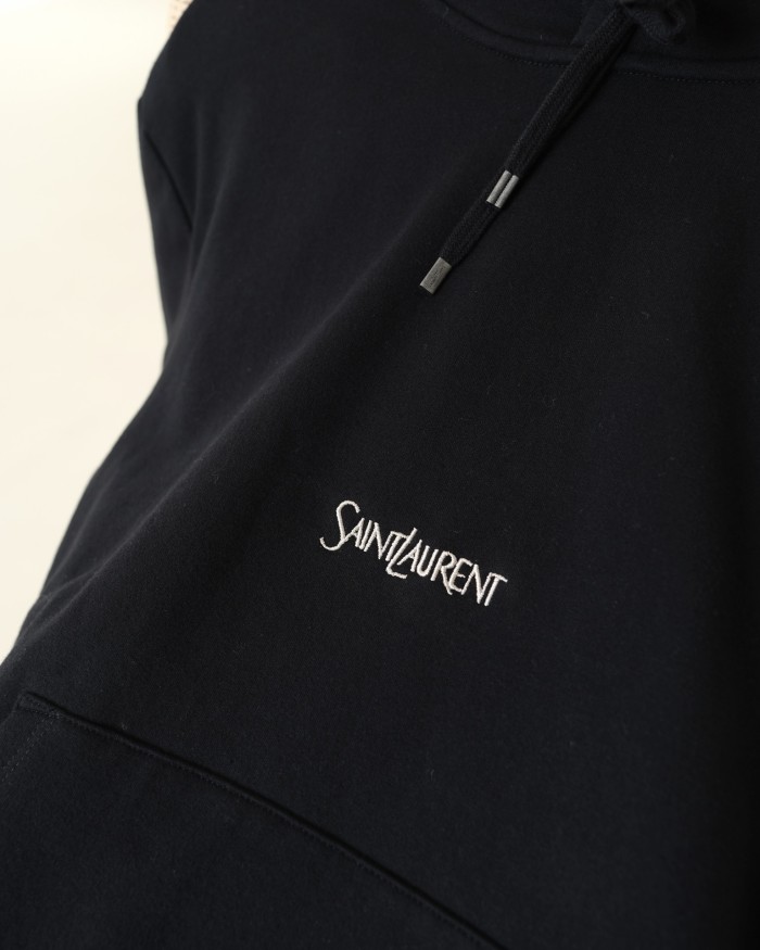 NIGO SAINT LAURENT Women's Spring and Autumn Black Striped Hooded Drawstring Long Sleeve Sweatshirt Pullover #nigo72943