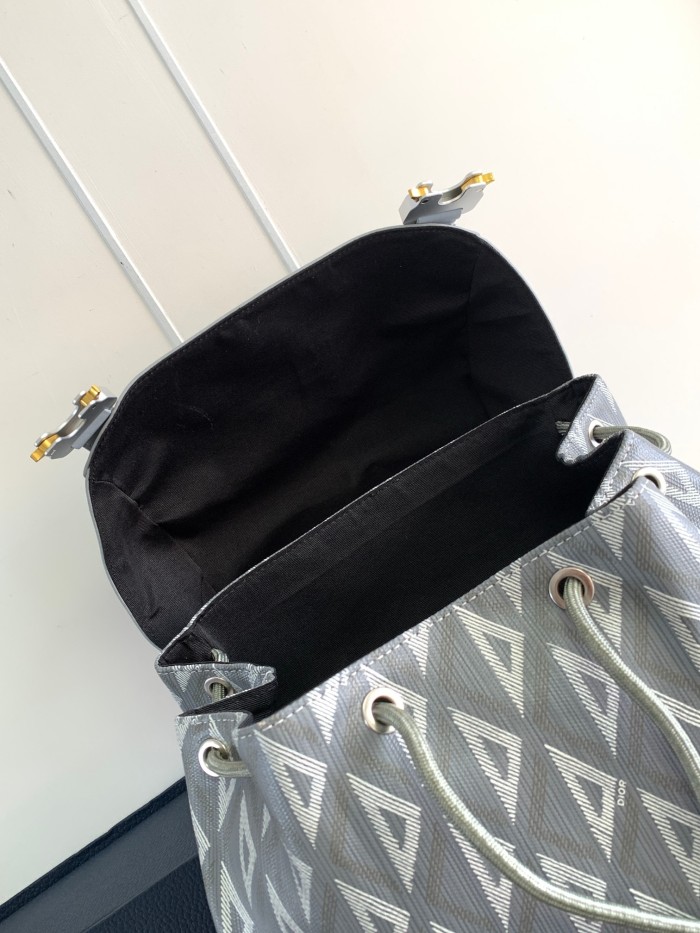 NIGO Dior Men's Solid Color Letter Printed Smooth Cowhide Leather Patchwork Canvas Backpack Shoulder Bag Bags #nigo72941