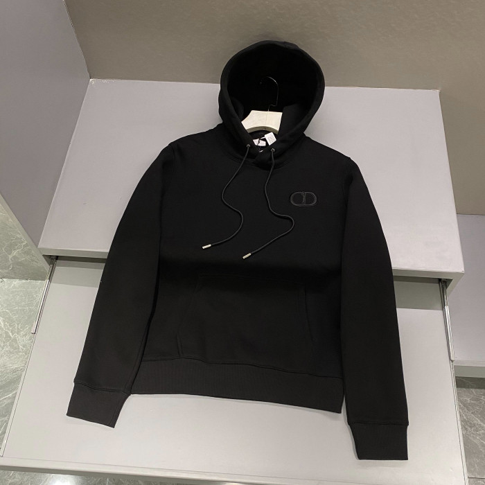 NIGO Dior Men's and Women's Spring and Autumn Solid Color Embroidered Logo Cotton Hooded Drawstring Sweatshirt Pullover #nigo72938