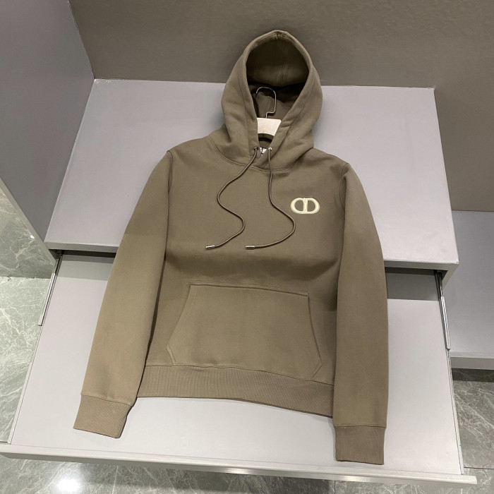 NIGO Dior Men's and Women's Spring and Autumn Solid Color Embroidered Logo Cotton Hooded Drawstring Sweatshirt Pullover #nigo72938