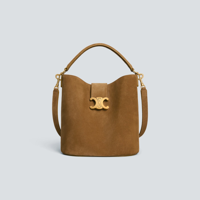 NIGO Celine Louise Medium Cowhide Suede Handbag Triumph Logo Fashion Casual Hundred Bucket Bag Bags #nigo71577