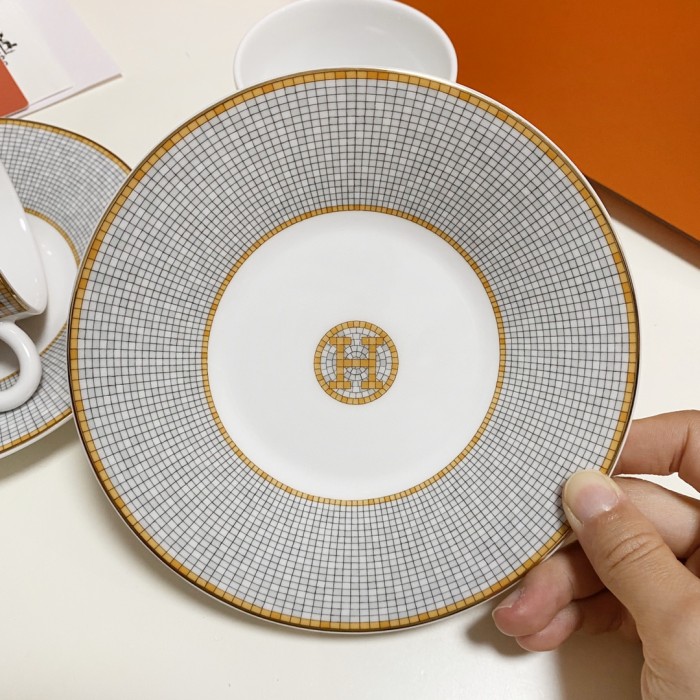 NIGO Hermes Classic Fashion 24 Gold Mosaic Series Light Luxury Style Bone China Coffee Cup & Saucer Set Accessories #nigo71589