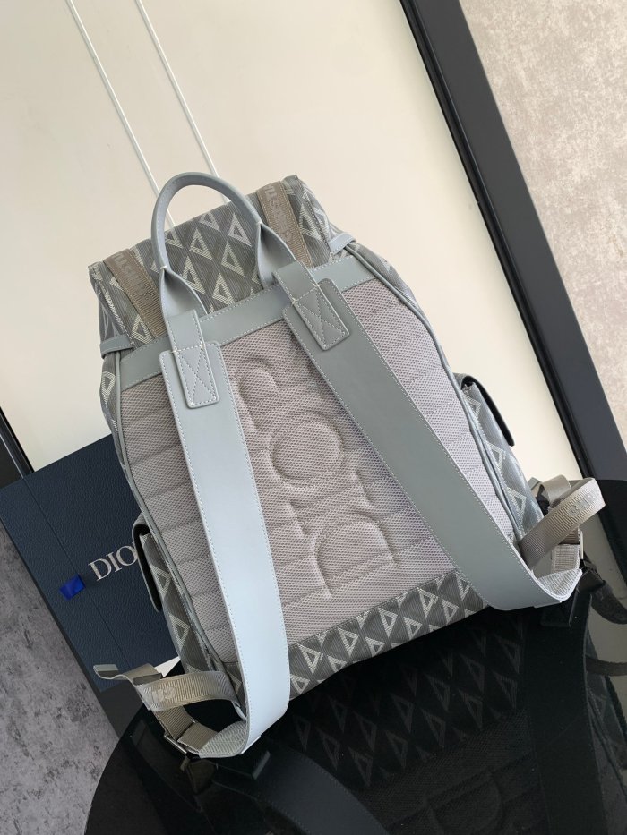 NIGO Dior Men's Solid Color Letter Printed Smooth Cowhide Leather Patchwork Canvas Backpack Shoulder Bag Bags #nigo72941