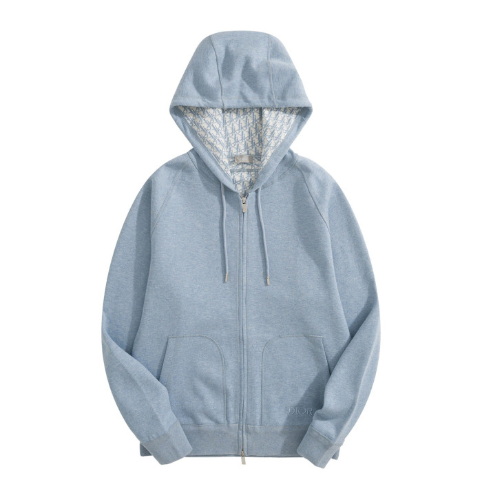 NIGO Dior Men's Spring and Autumn Solid Color Hooded Drawstring Cashmere Zipper Jacket Casual Trousers Pants Set Suit #nigo72952