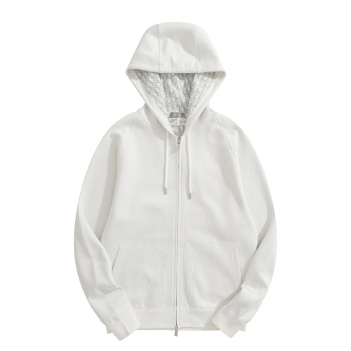 NIGO Dior Men's Spring and Autumn Solid Color Hooded Drawstring Cashmere Zipper Jacket Casual Trousers Pants Set Suit #nigo72952